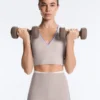 Kontrastfarbene, knöchellange Compressive Leggings mit hoher Taille Kontrastfarbene, knöchellange Compressive Leggings mit hoher Taille