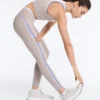 Kontrastfarbene, knöchellange Compressive Leggings mit hoher Taille Kontrastfarbene, knöchellange Compressive Leggings mit hoher Taille