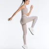 Kontrastfarbene, knöchellange Compressive Leggings mit hoher Taille Kontrastfarbene, knöchellange Compressive Leggings mit hoher Taille