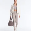 Kontrastfarbene, knöchellange Compressive Leggings mit hoher Taille Kontrastfarbene, knöchellange Compressive Leggings mit hoher Taille