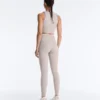 Kontrastfarbene, knöchellange Compressive Leggings mit hoher Taille Kontrastfarbene, knöchellange Compressive Leggings mit hoher Taille