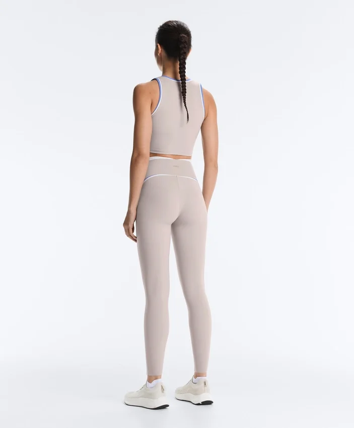 Kontrastfarbene, knöchellange Compressive Leggings mit hoher Taille Kontrastfarbene, knöchellange Compressive Leggings mit hoher Taille