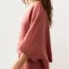 Kurzarm-Shorts aus 100 % Leinen Kurzarm-Shorts aus 100 % Leinen