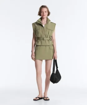 Kurzer Piqué-Shorts mit Baumwolltaschen