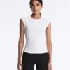 Kurzärmeliges Rippshirt aus Baumwolle und Modal Kurzärmeliges Rippshirt aus Baumwolle und Modal