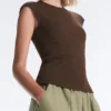Kurzärmeliges Rippshirt aus Baumwolle und Modal Kurzärmeliges Rippshirt aus Baumwolle und Modal