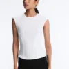 Kurzärmeliges Rippshirt aus Baumwolle und Modal Kurzärmeliges Rippshirt aus Baumwolle und Modal