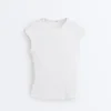 Kurzärmeliges Rippshirt aus Baumwolle und Modal Kurzärmeliges Rippshirt aus Baumwolle und Modal