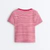 Kurzärmeliges T-Shirt aus Baumwollmischung mit Streifenmuster in Regular Fit