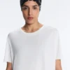 Kurzärmeliges T-Shirt aus Modal-Mischung mit abgerundetem Saum am Rücken