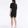 Kurzärmeliges T-Shirt aus Modal-Mischung mit abgerundetem Saum am Rücken
