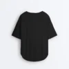 Kurzärmeliges T-Shirt aus Modal-Mischung mit abgerundetem Saum am Rücken