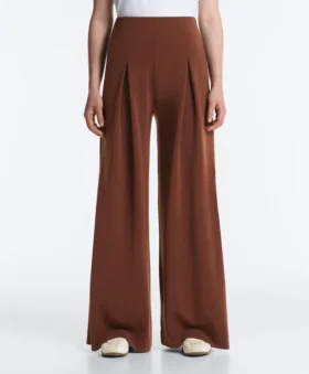 Lange Hose aus Soft Touch Modal mit Falten