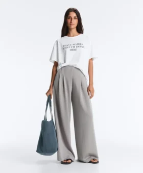 Lange Plissee-Hose mit Soft Touch-Modal