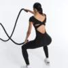 Langer Compressive Jumpsuit mit kurzen Ärmeln Langer Compressive Jumpsuit mit kurzen Ärmeln