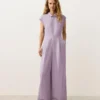 Langer Jumpsuit aus Baumwolle mit Kragen Langer Jumpsuit aus Baumwolle mit Kragen