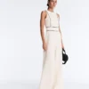 Langer Piqué-Jumpsuit mit Paspelierung aus Baumwolle Langer Piqué-Jumpsuit mit Paspelierung aus Baumwolle