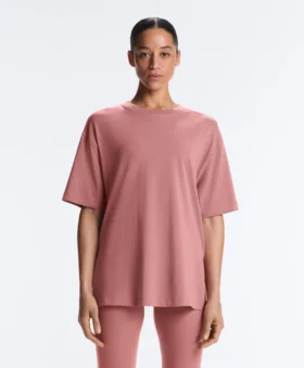 Langes, kurzärmeliges T-Shirt aus Baumwollmischung