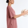 Langes, kurzärmeliges T-Shirt aus Baumwollmischung