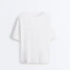 Langes, kurzärmeliges T-Shirt aus Baumwollmischung