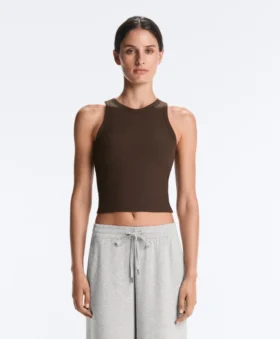 Langes Top aus Modal-Rippstoff