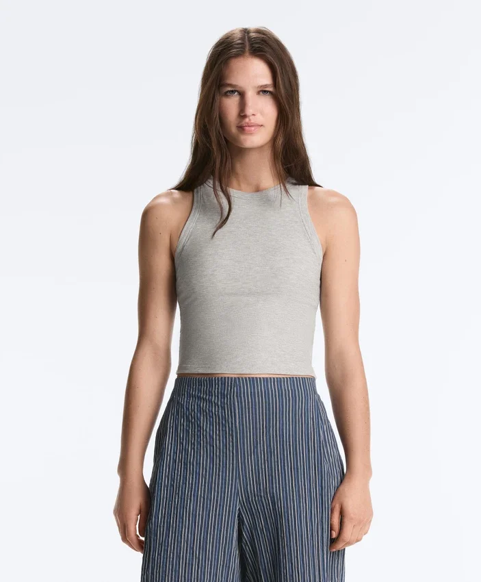 Langes Top aus Modal-Rippstoff Langes Top aus Modal-Rippstoff