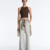 Langes Top aus Modal-Rippstoff