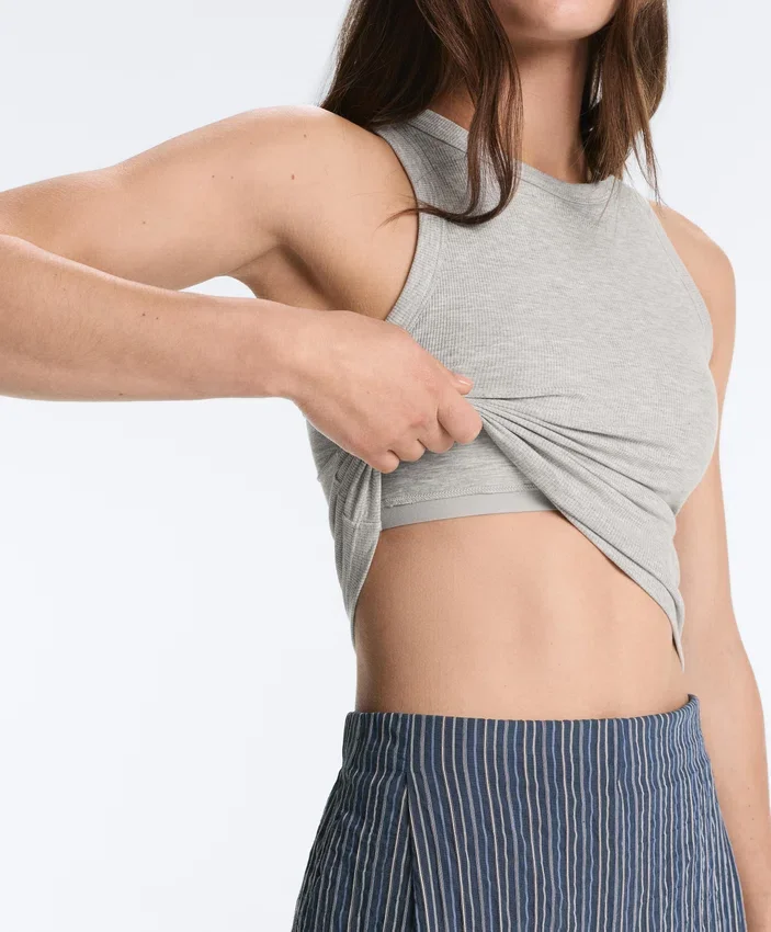 Langes Top aus Modal-Rippstoff Langes Top aus Modal-Rippstoff