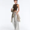 Langes Top aus Modal-Rippstoff