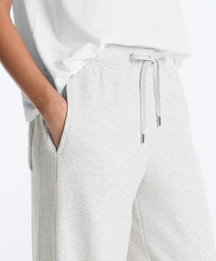 Melierte Baumwoll-Hose mit geradem Bein Melierte Baumwoll-Hose mit geradem Bein