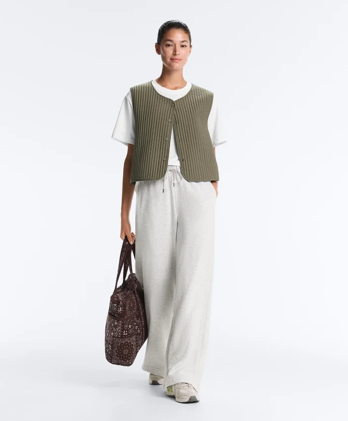 Melierte Baumwoll-Hose mit geradem Bein Melierte Baumwoll-Hose mit geradem Bein