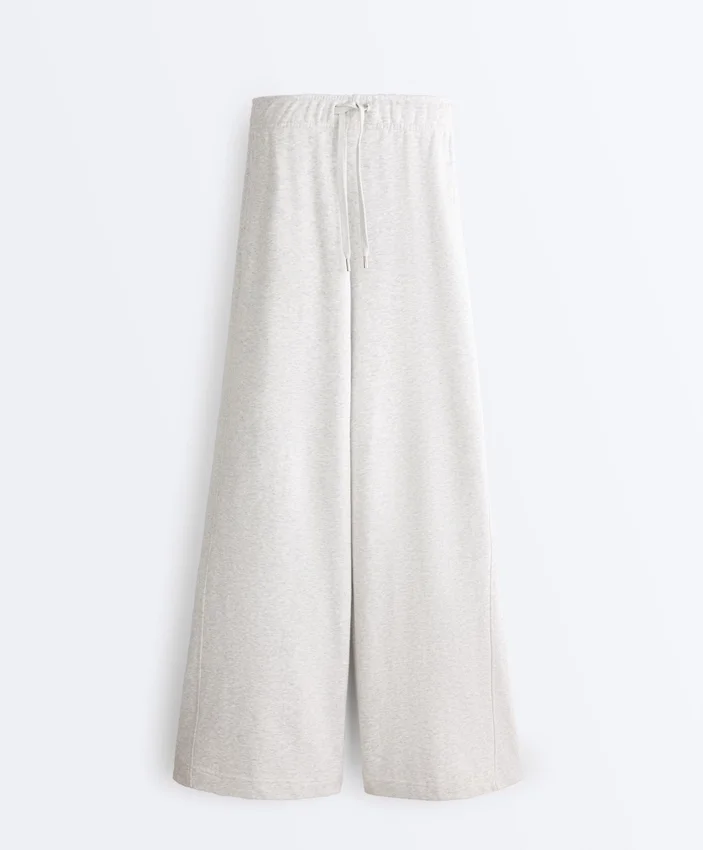Melierte Baumwoll-Hose mit geradem Bein Melierte Baumwoll-Hose mit geradem Bein