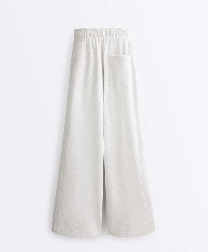 Melierte Baumwoll-Hose mit geradem Bein Melierte Baumwoll-Hose mit geradem Bein