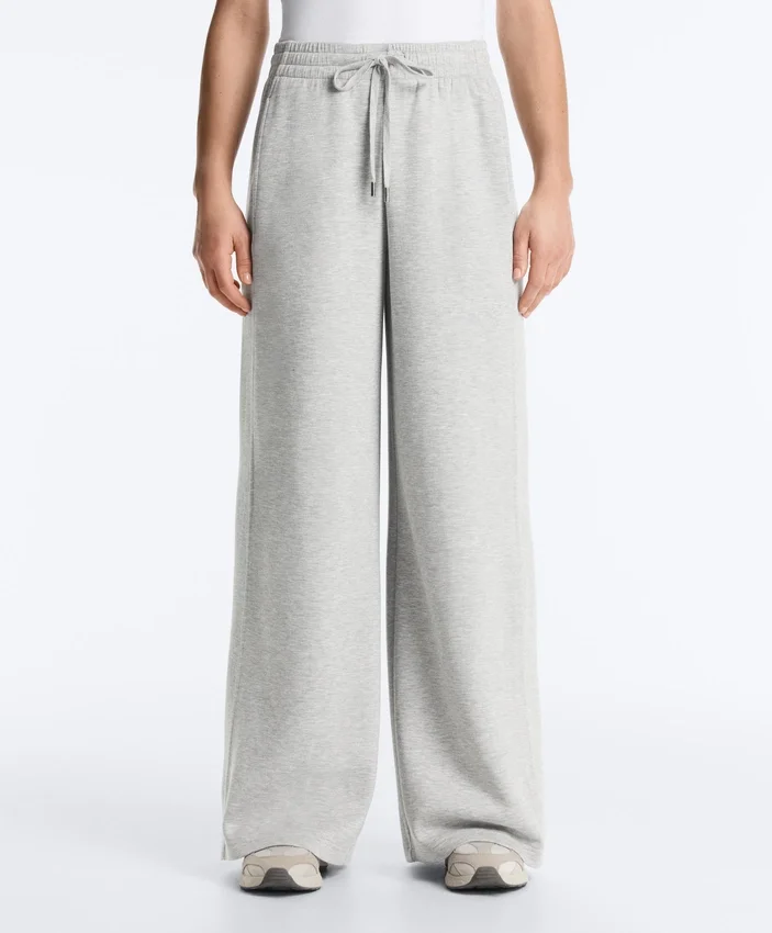 Melierte Piqué-Hose mit geradem Bein Melierte Piqué-Hose mit geradem Bein