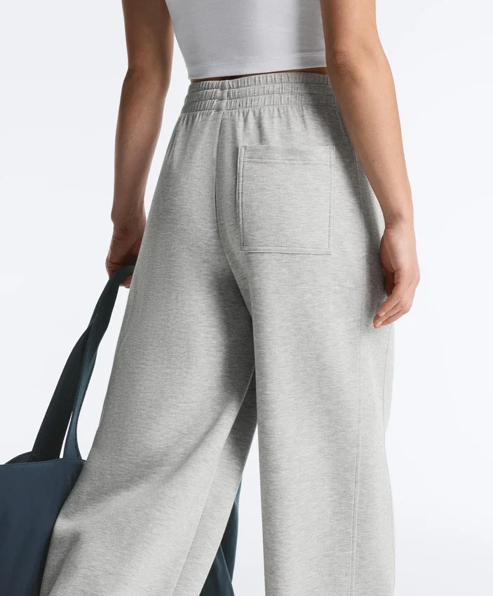 Melierte Piqué-Hose mit geradem Bein Melierte Piqué-Hose mit geradem Bein