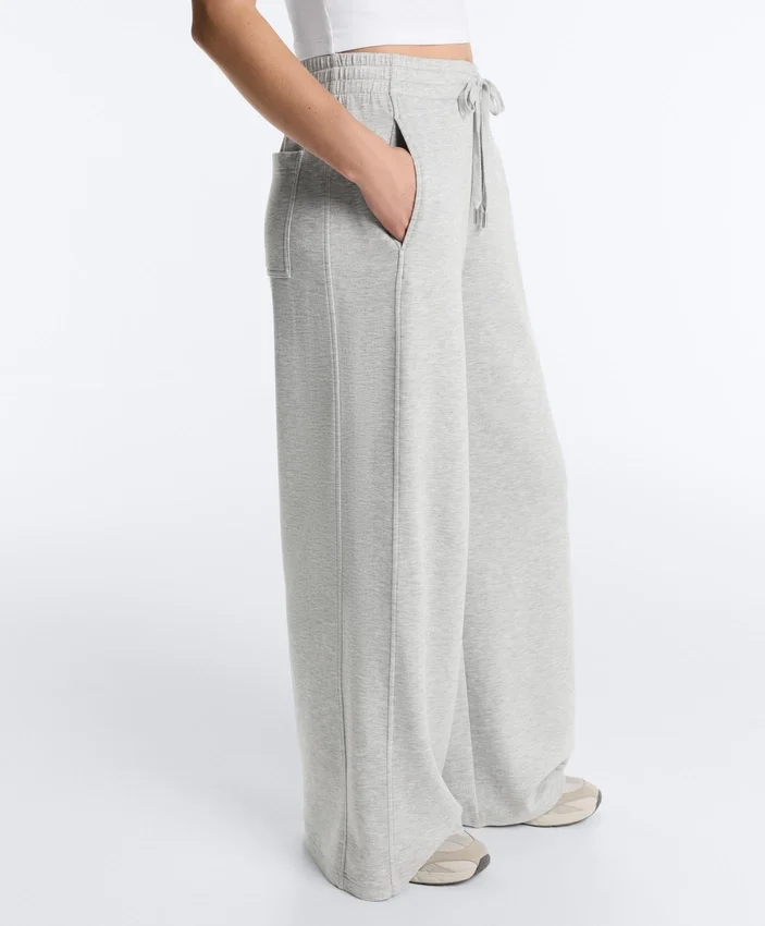 Melierte Piqué-Hose mit geradem Bein Melierte Piqué-Hose mit geradem Bein