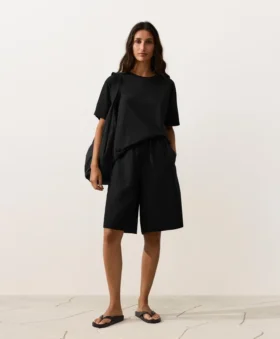 Midi-Bermudashorts aus 100 % Leinen Midi-Bermudashorts aus 100 % Leinen