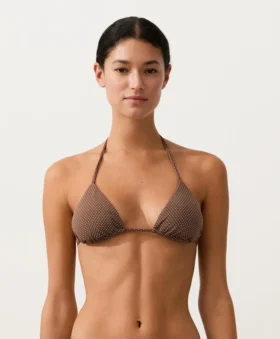 Mini-Bikinioberteil im Dreieck-Schnitt mit Polka-Dot-Muster Mini-Bikinioberteil im Dreieck-Schnitt mit Polka-Dot-Muster