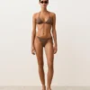 Bikini-Slip mit mittlerer Bedeckung und Bindebändern im Mini-Polka-Dot-Print