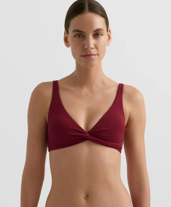 Mini-Karomuster-Jacquard-Halter-Bikinioberteil Mini-Karomuster-Jacquard-Halter-Bikinioberteil
