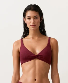 Mini-Karomuster-Jacquard-Halter-Bikinioberteil