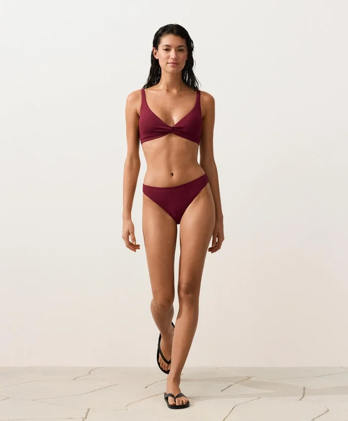 Mini-Karomuster-Jacquard-Halter-Bikinioberteil Mini-Karomuster-Jacquard-Halter-Bikinioberteil