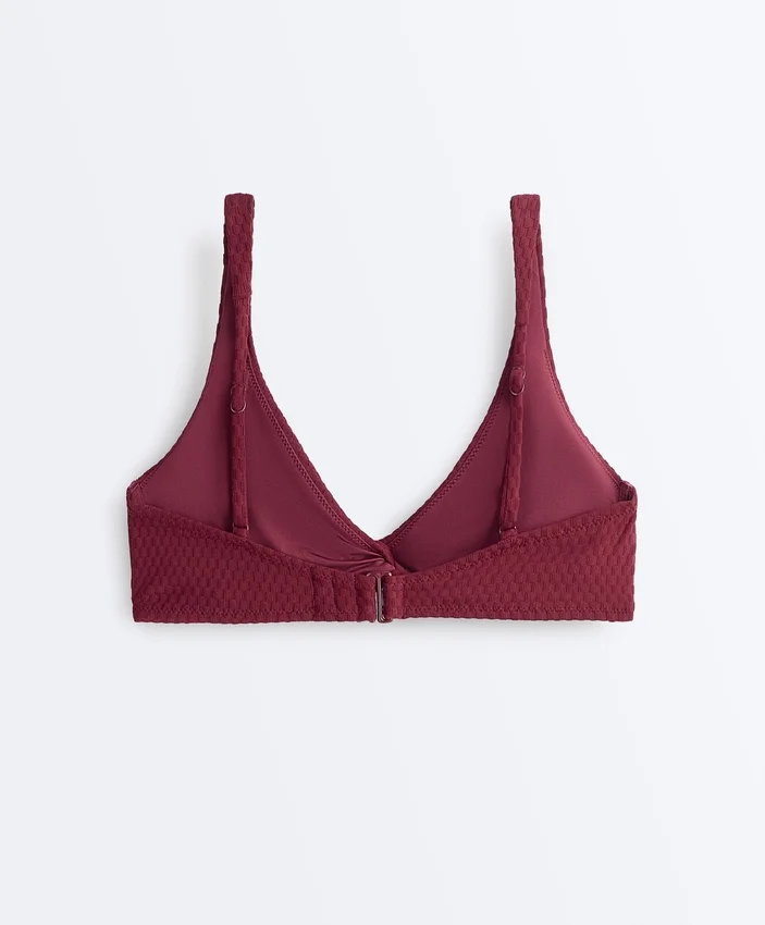 Mini-Karomuster-Jacquard-Halter-Bikinioberteil Mini-Karomuster-Jacquard-Halter-Bikinioberteil
