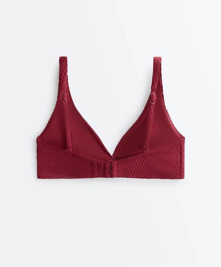 Mini-Karomuster-Jacquard-Halter-Bikinioberteil Mini-Karomuster-Jacquard-Halter-Bikinioberteil