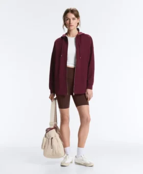 Oversize-Kapuzenjacke aus Baumwollpiqué