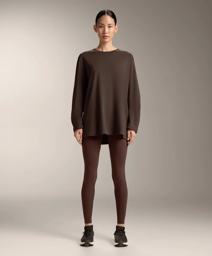 Oversize-Langarm-T-Shirt aus Baumwollmischung Oversize-Langarm-T-Shirt aus Baumwollmischung