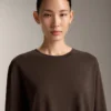 Oversize-Langarm-T-Shirt aus Baumwollmischung Oversize-Langarm-T-Shirt aus Baumwollmischung