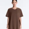 Oversize-T-Shirt aus Baumwollmischung mit kurzen Ärmeln
