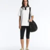 Oversize-T-Shirt aus Baumwollmischung mit kurzen Ärmeln