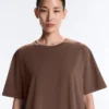 Oversize-T-Shirt aus Baumwollmischung mit kurzen Ärmeln